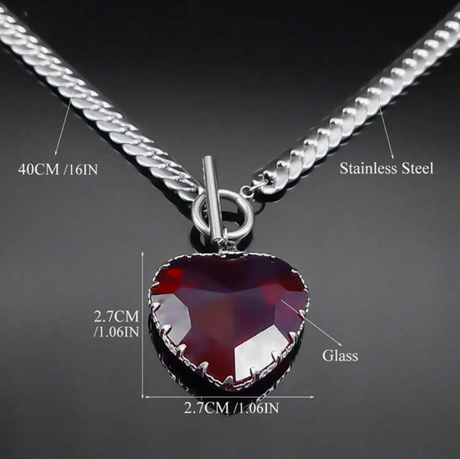Heart Glass Pendant Choker