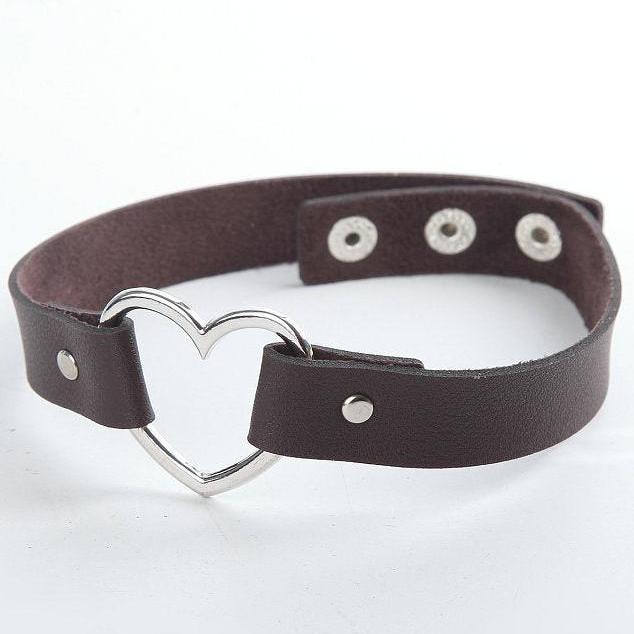 Heart Leather Choker